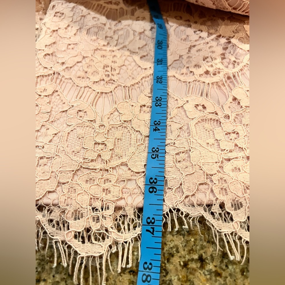 Jessica Howard Blush Pink Lace Dress 3/4 Sleeve Knee Length Size 12 - Picture 8 of 10